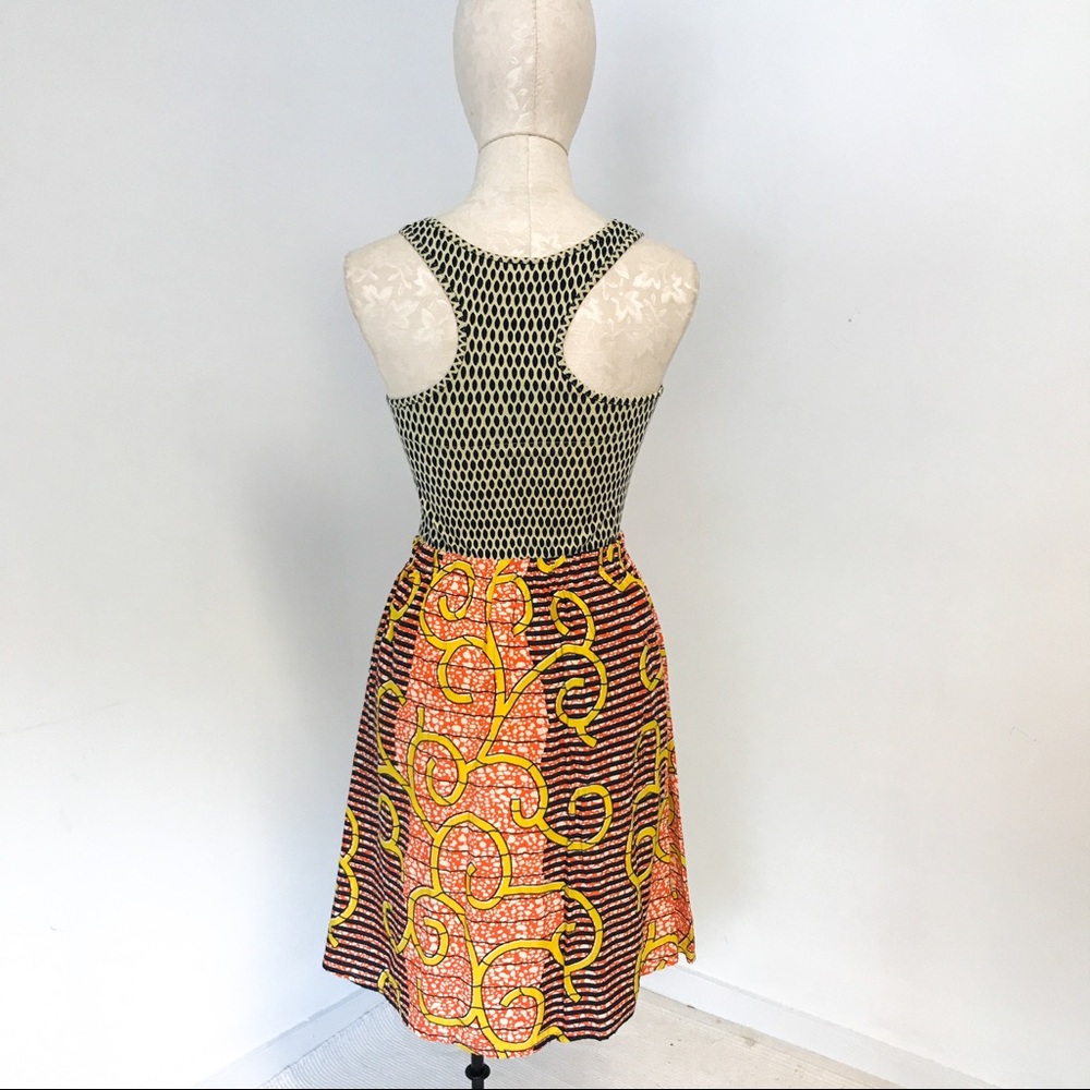 Anthropologie S Silk African Print Sundress Black - Picture 7 of 10